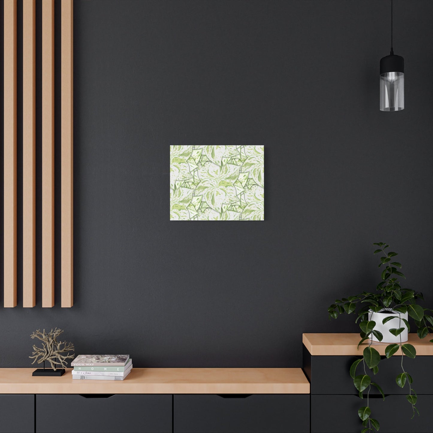 Snow Queen Pothos Pattern Canvas Print – Botanical Wall Art