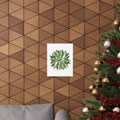 Syngonium Tricolor Pattern Botanical Print – Unframed Wall Art