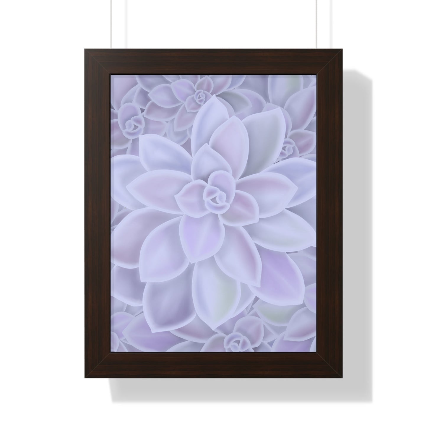 Graptopetalum Murasaki Succulent Pattern Framed Print – Botanical Wall Art