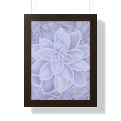 Graptopetalum Murasaki Succulent Pattern Framed Print – Botanical Wall Art