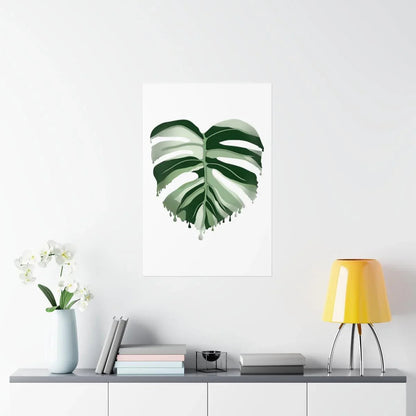 Melting Monstera Albo Botanical Print – Unframed Wall Art