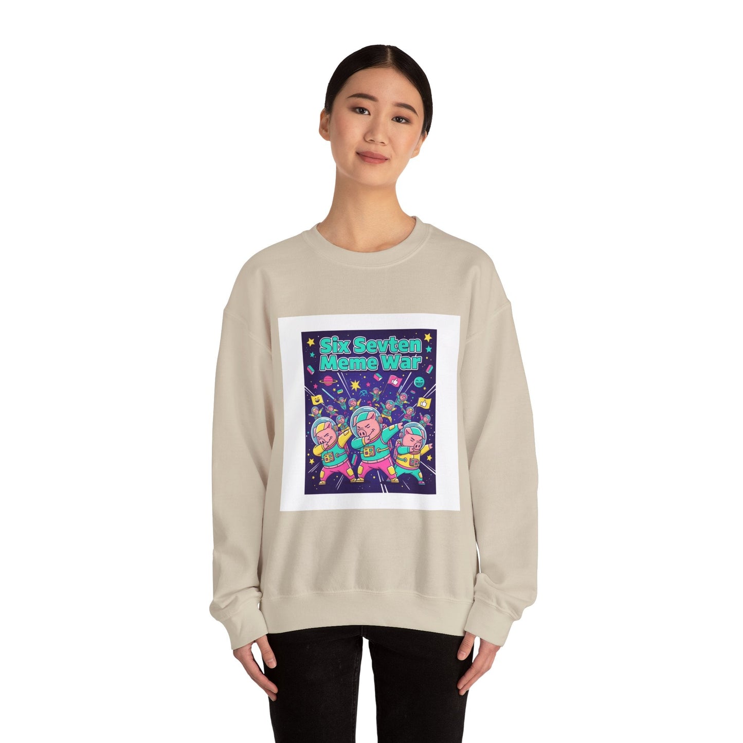 Meme War: Six vs. Seven Crewneck Sweatshirt