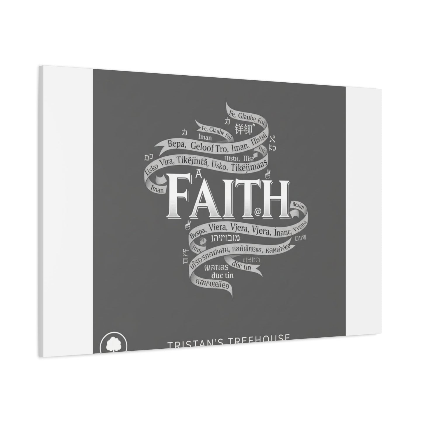 handwritten faith ribbon Canvas | sketch aesthetic, doodle design