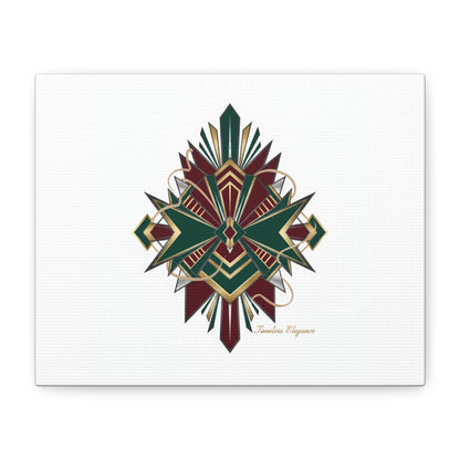 Art Deco geometric brass print Canvas | Neo-Deco chrome & gold fan motif