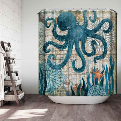 Shower curtain toilet cushion set