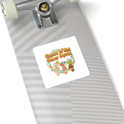 Cheers to Me Sober Squad Sticker | Dry January, Mocktail Trend