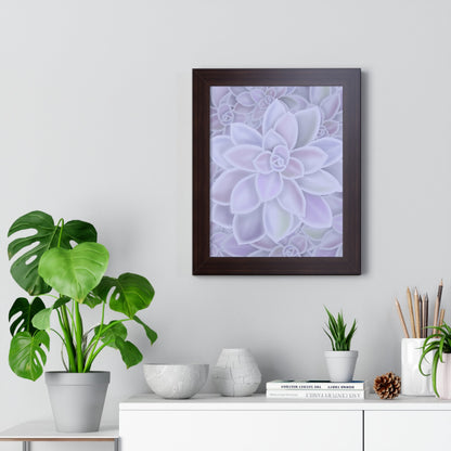 Graptopetalum Murasaki Succulent Pattern Framed Print – Botanical Wall Art