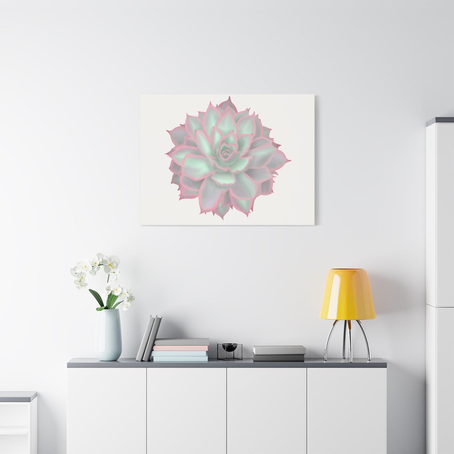 Echeveria Violet Queen Succulent Canvas Print – Botanical Wall Art