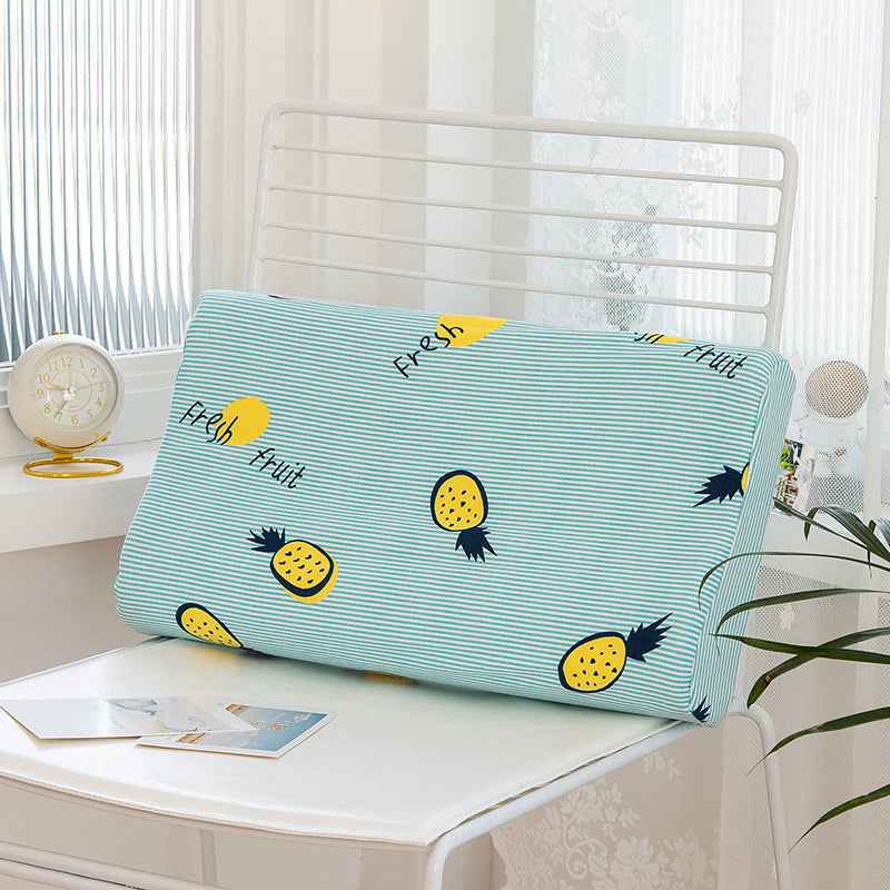 LaTeX Rebound Pillow High And Low Neck Pillow Printed Pure Cotton Children