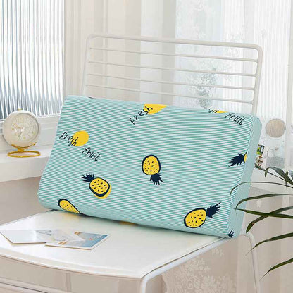 LaTeX Rebound Pillow High And Low Neck Pillow Printed Pure Cotton Children