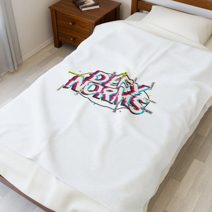 Defy Norms Velveteen Plush Blanket | anti-aesthetic, glitch font