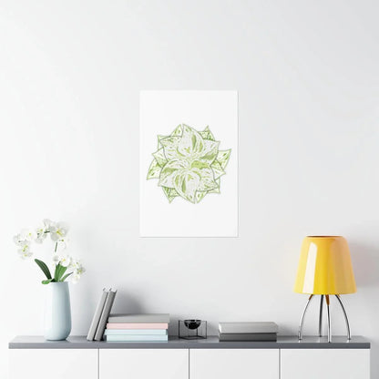 Snow Queen Pothos Botanical Print – Unframed Wall Art