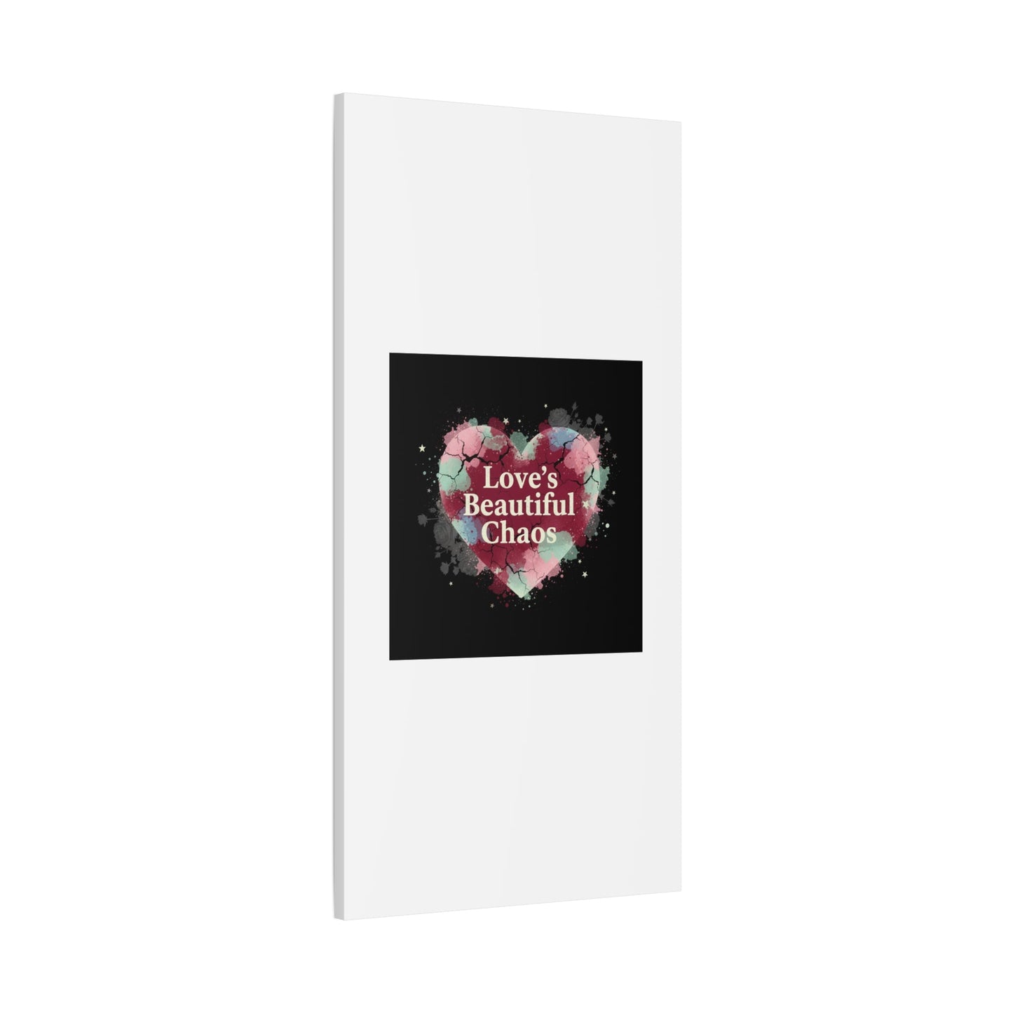 Love's Beautiful Chaos Canvas Print | Soft Grunge Hearts, Distressed Heart Art