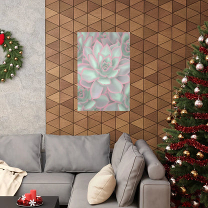 Echeveria Violet Queen Succulent Pattern Botanical Print – Unframed Wall Art