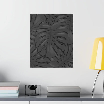 Charcoal Monstera Botanical Print – Unframed Wall Art