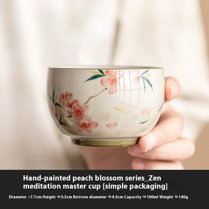 Peach Blossom Hand-painted Master Cup Single Cup Chinese High-end