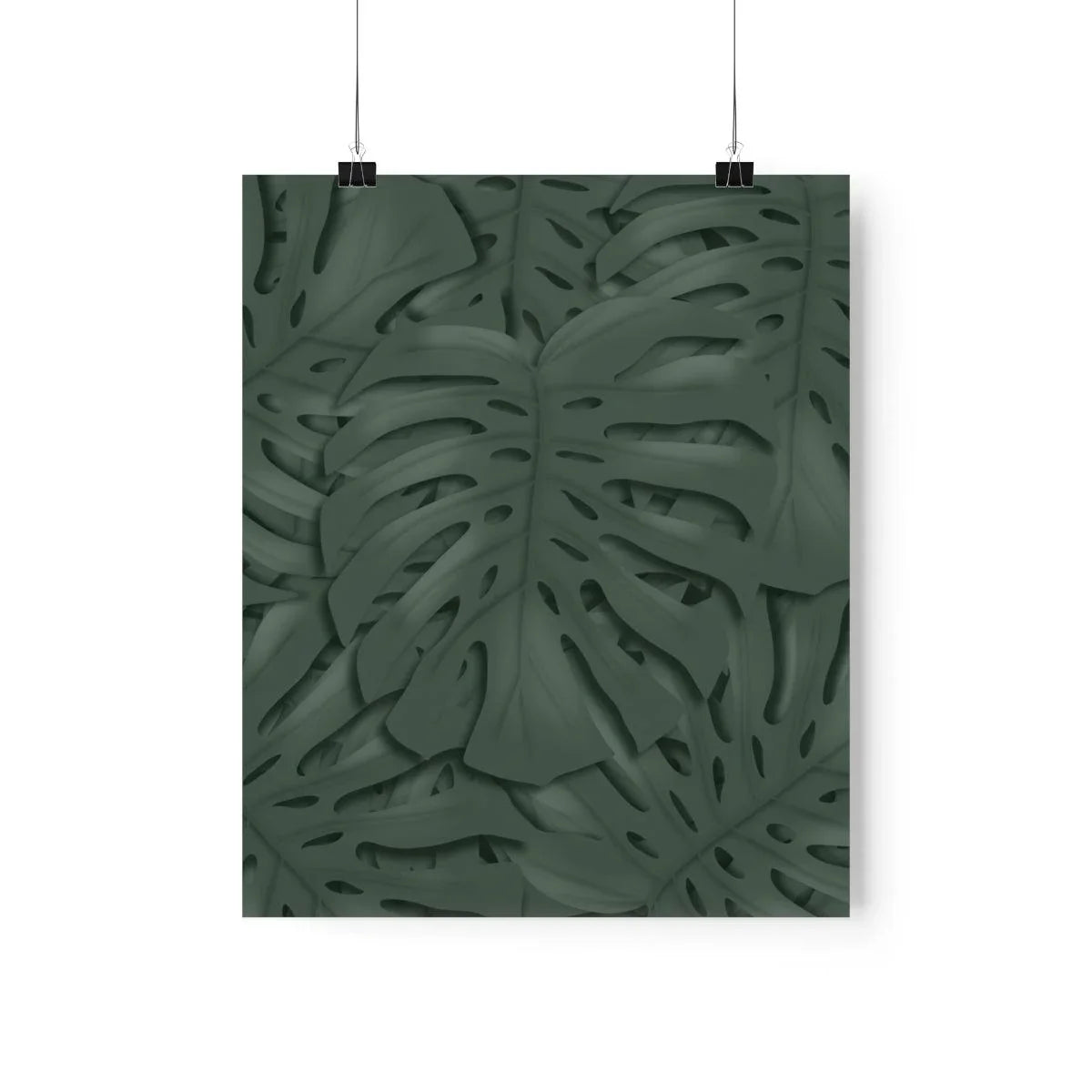 Deep Green Monstera Botanical Print – Unframed Wall Art