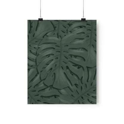 Deep Green Monstera Botanical Print – Unframed Wall Art
