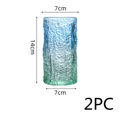 Gradient Color Wine Glass Tree Pattern Cup Glass Water Cup Tea Cup