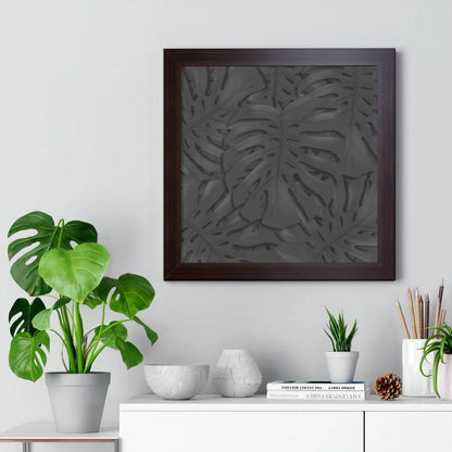 Charcoal Monstera Framed Print – Botanical Wall Art