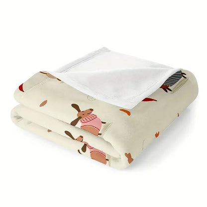Dachshund Blanket Flannel Square Cover Blanket