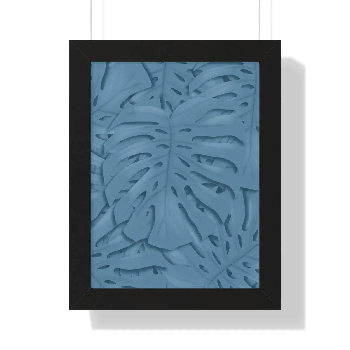 Cerulean Monstera Framed Print – Botanical Wall Art