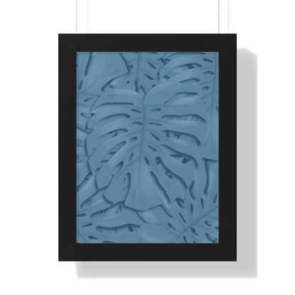 Cerulean Monstera Framed Print – Botanical Wall Art