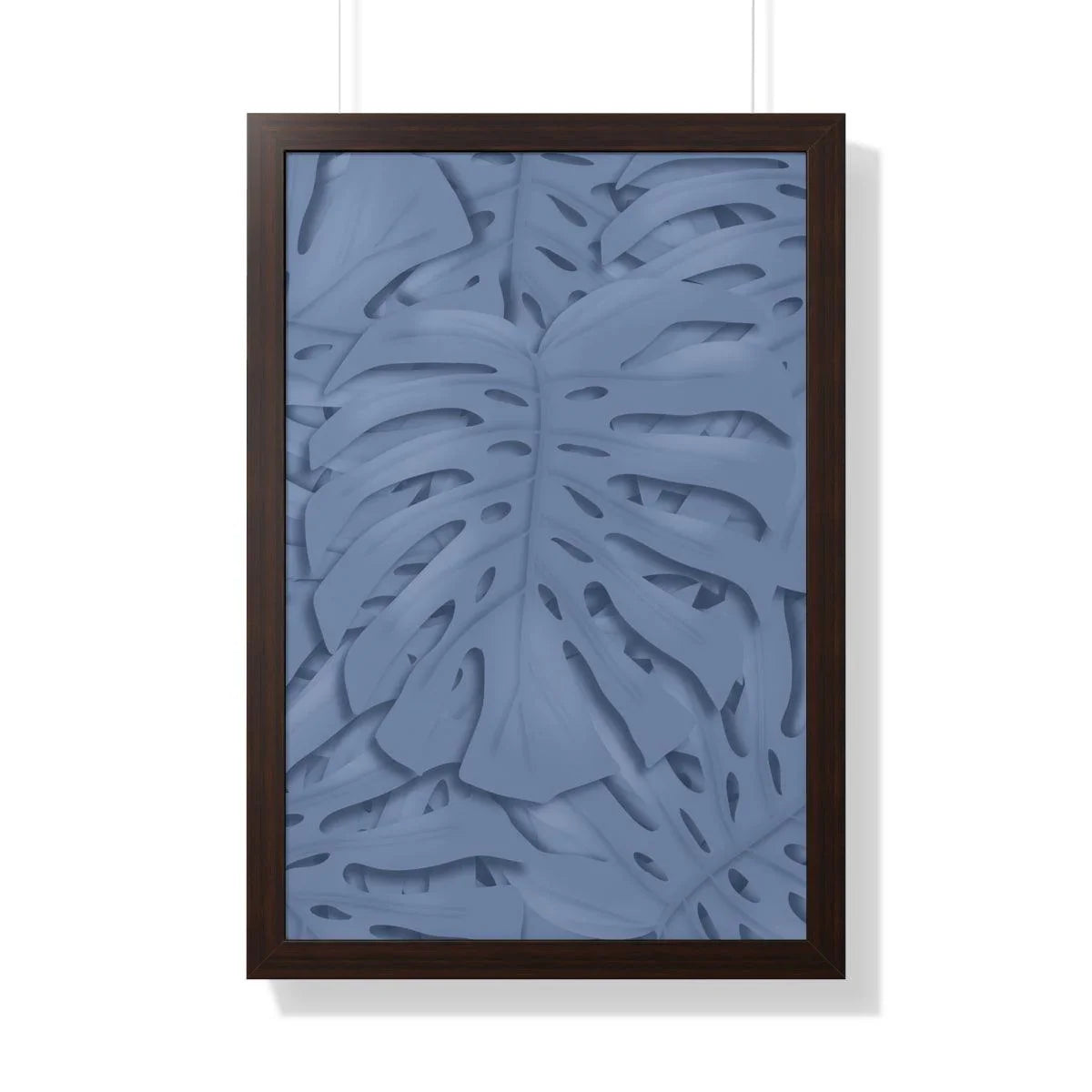 Blue Monstera Framed Print – Botanical Wall Art