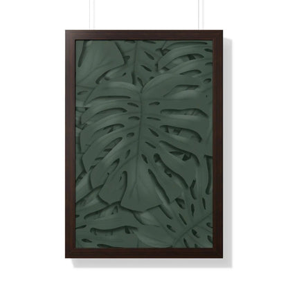 Deep Green Monstera Framed Print – Botanical Wall Art