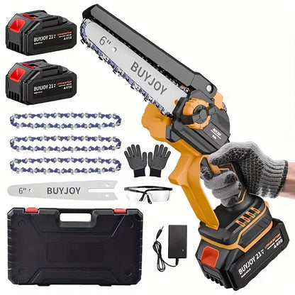 6-inch Cordless Lightweight Electric Landscaping Chainsaw w/ L-ion Battery, Chain And Fast Charger