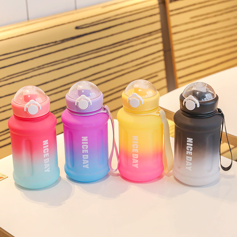 Cartoon Outdoor Large Capacity Straw Plastic Water Cup