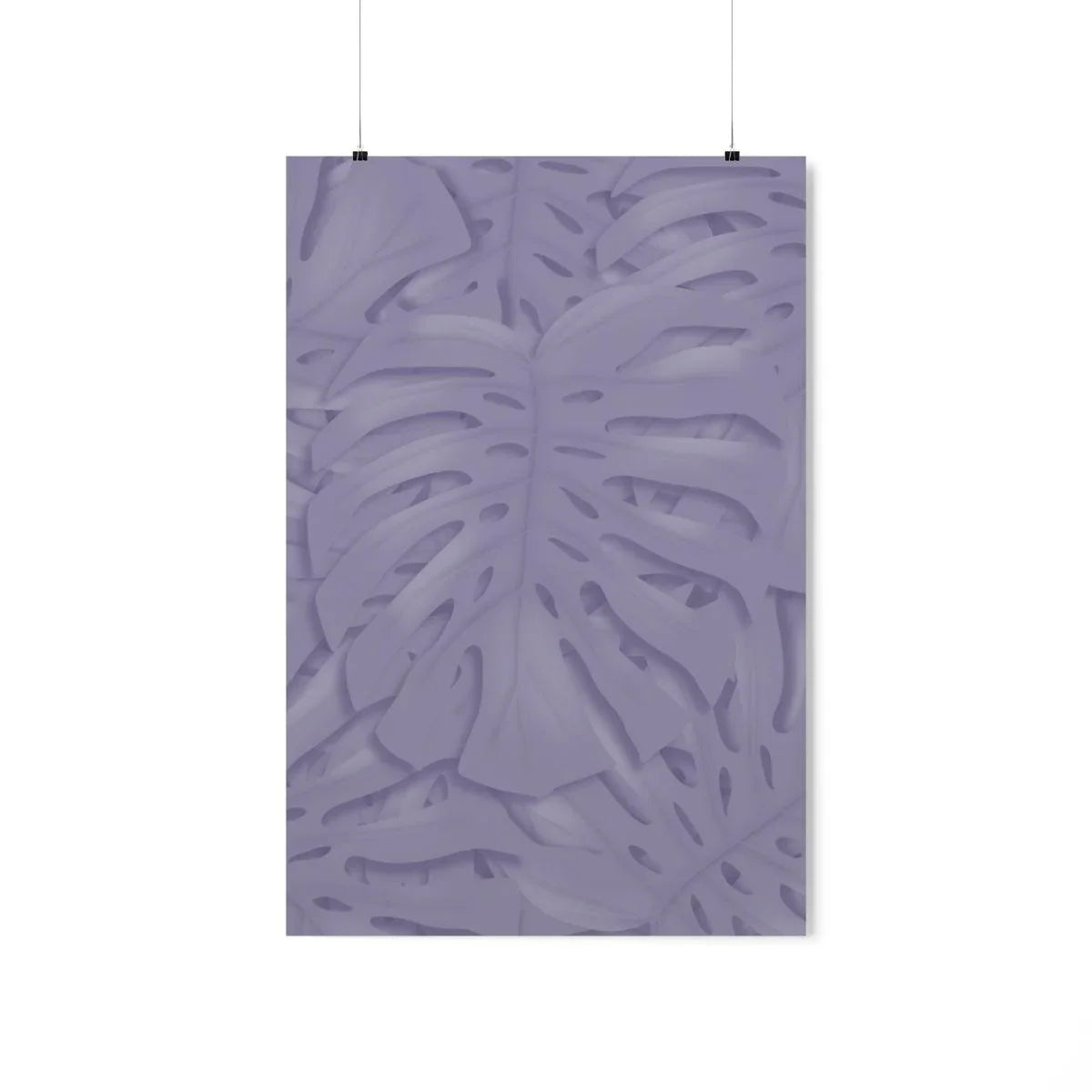 Violet Monstera Botanical Print – Unframed Wall Art