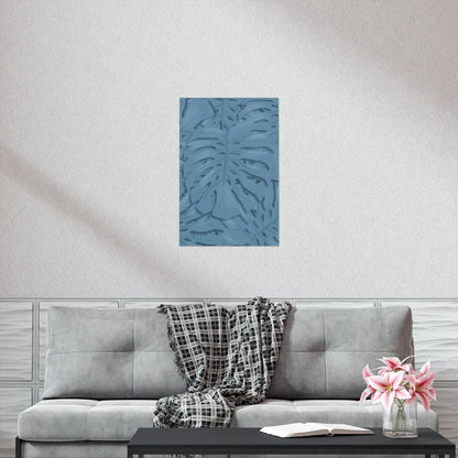 Cerulean Monstera Botanical Print – Unframed Wall Art