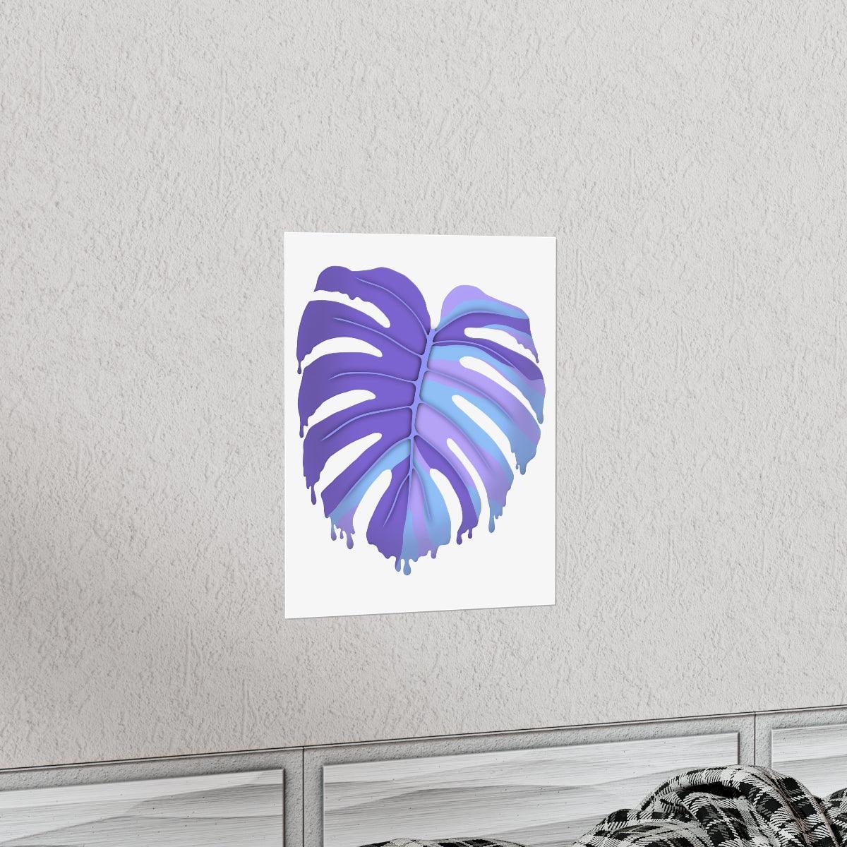 Purple Melting Monstera Botanical Print – Unframed Wall Art