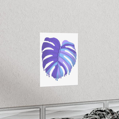 Purple Melting Monstera Botanical Print – Unframed Wall Art