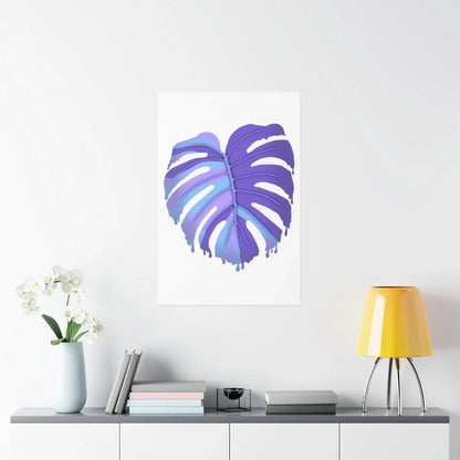 Purple Melting Monstera Botanical Print – Unframed Wall Art
