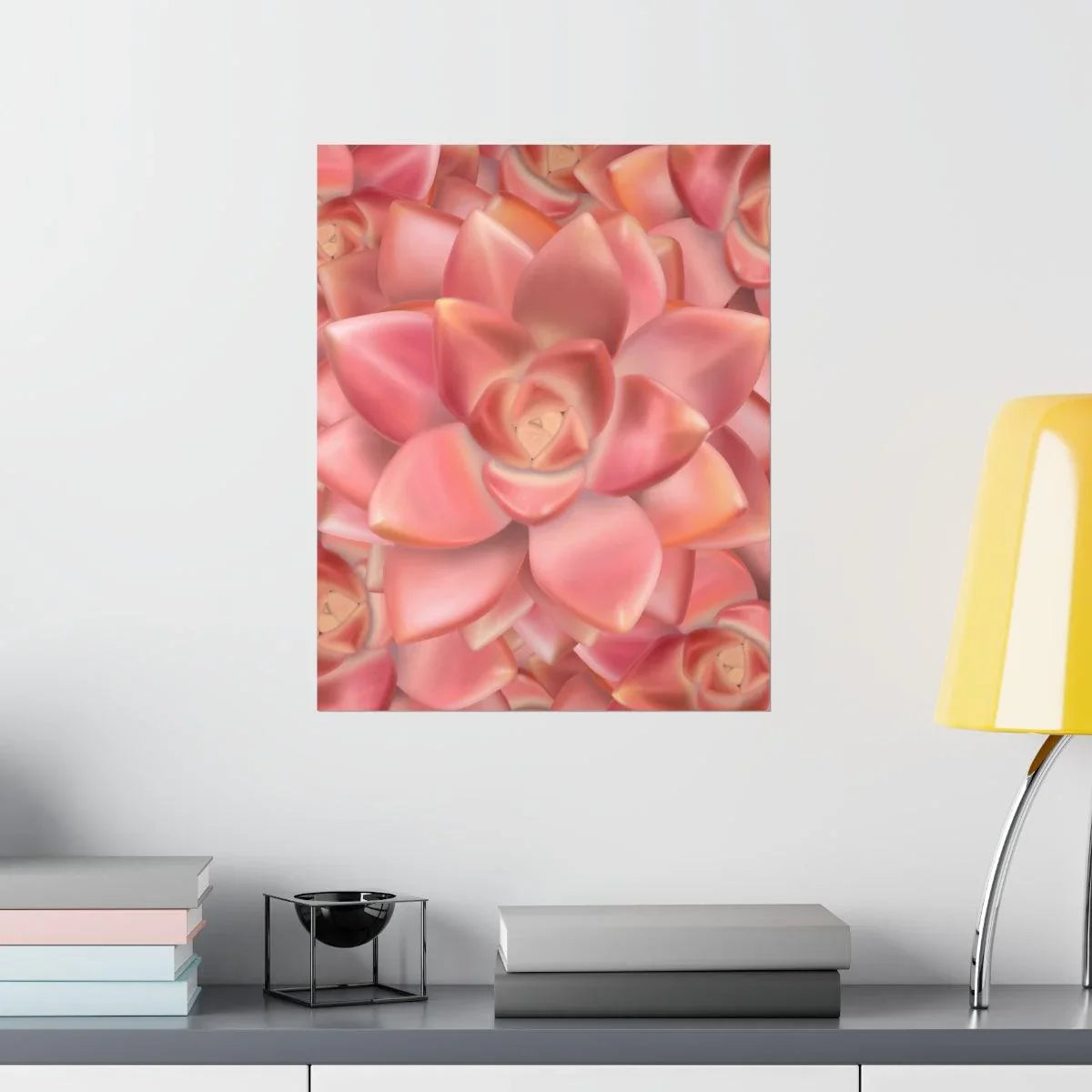 Graptosedum California Sunset Succulent Pattern Botanical Print – Unframed Wall Art