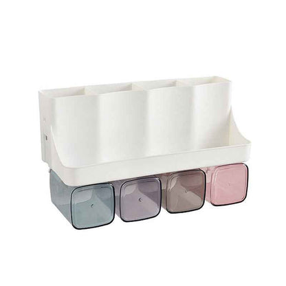 Toothbrush Holder Bathroom Shelving Hole-free Suction Wall
