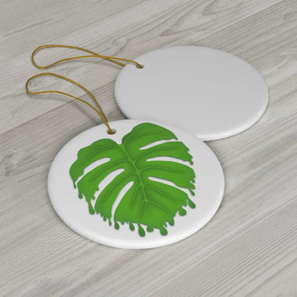 Melting Monstera Ceramic Ornament