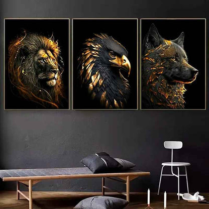 Art Poster Lion Animal Painting Core Canvas Painting Living Room Decorative Painting