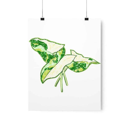 Marble Syngonium Botanical Print – Unframed Wall Art