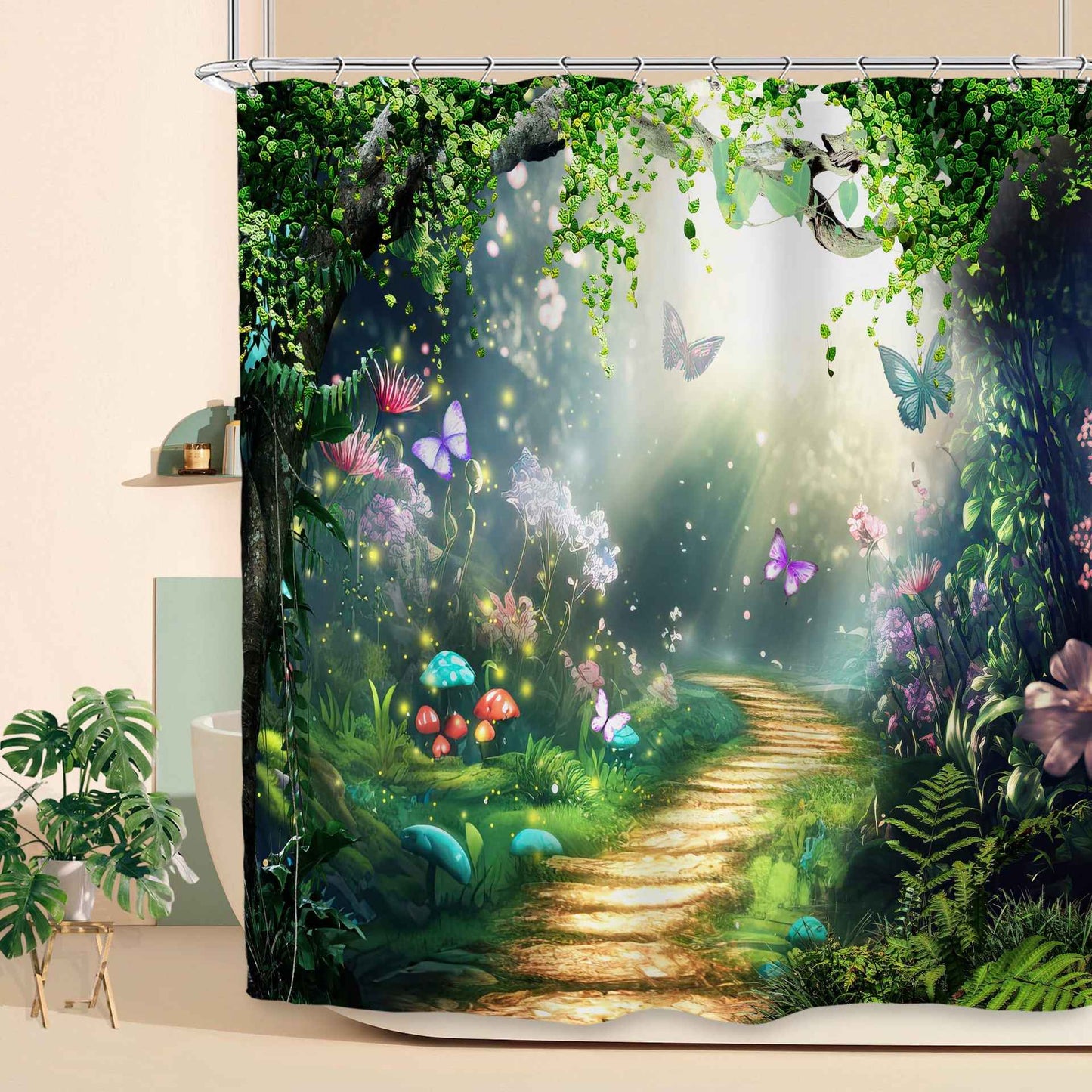 Shower Curtain Digital Printing Bathroom Waterproof Mildew-proof Partition Curtain