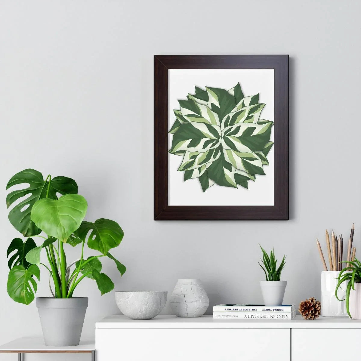 Calathea White Fusion Framed Print – Botanical Wall Art