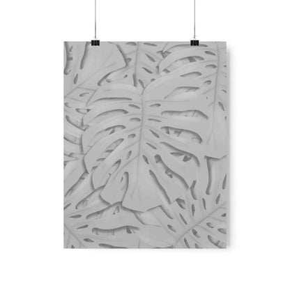 Soft Grey Monstera Botanical Print – Unframed Wall Art