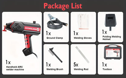 ACEWELDER 120Amp Handheld Welding Machine 110V Portable Electric ARC Welder Gun with Inverter Current Adjustment Stick Welder IP21S