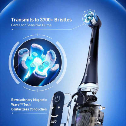 Oral-B iO7 Smart Electric Toothbrush with 5 Cleaning Modes Magnetic Technology App Connected Handle with Brush Head Travel Case