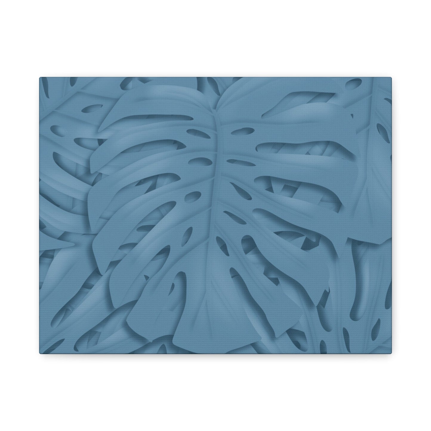 Cerulean Blue Monstera Canvas Print – Botanical Wall Art