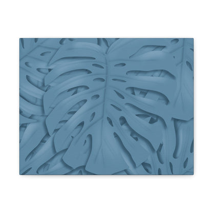 Cerulean Blue Monstera Canvas Print – Botanical Wall Art