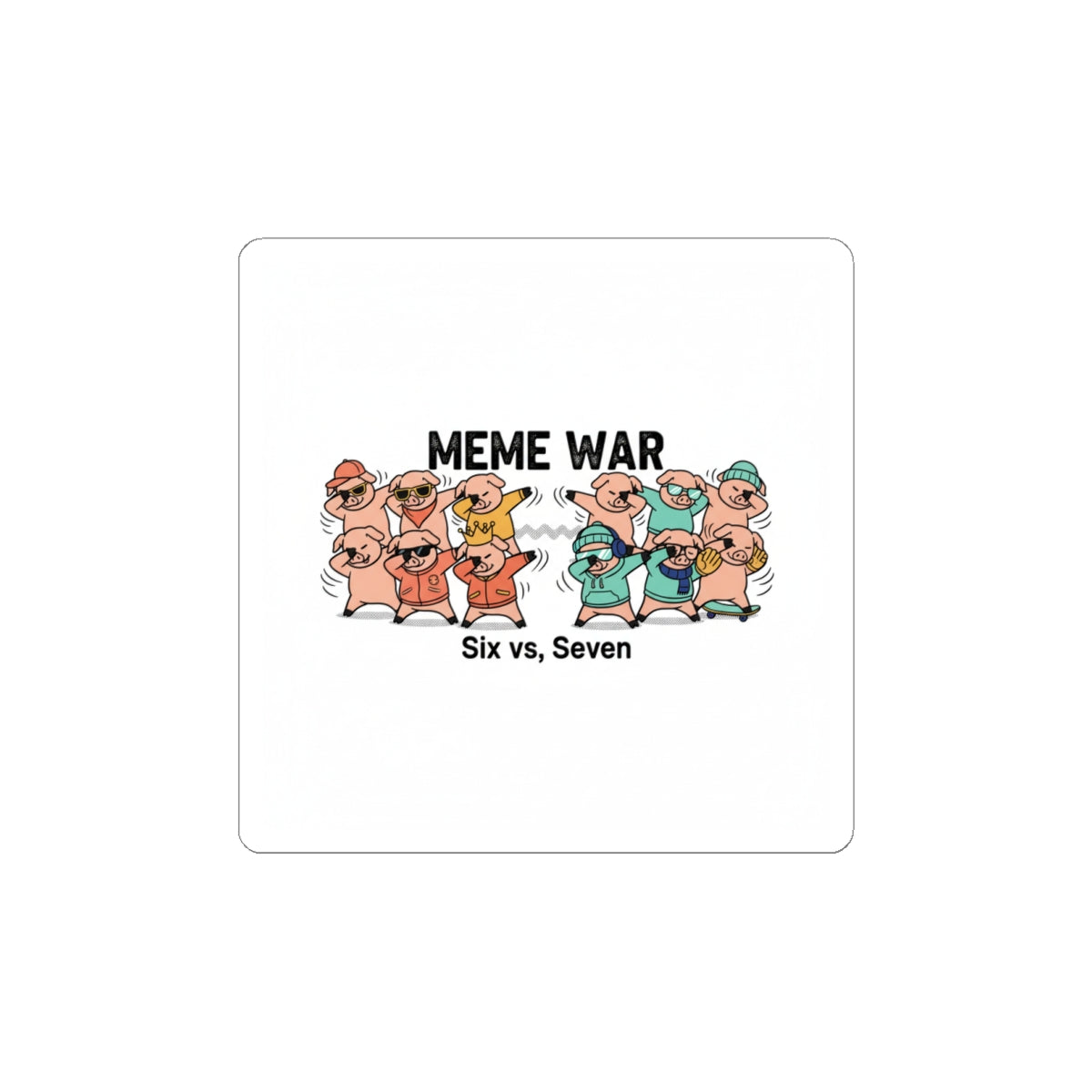 Meme War Sticker | Retro Cartoon Squad, Cute Viral Comic Sticker