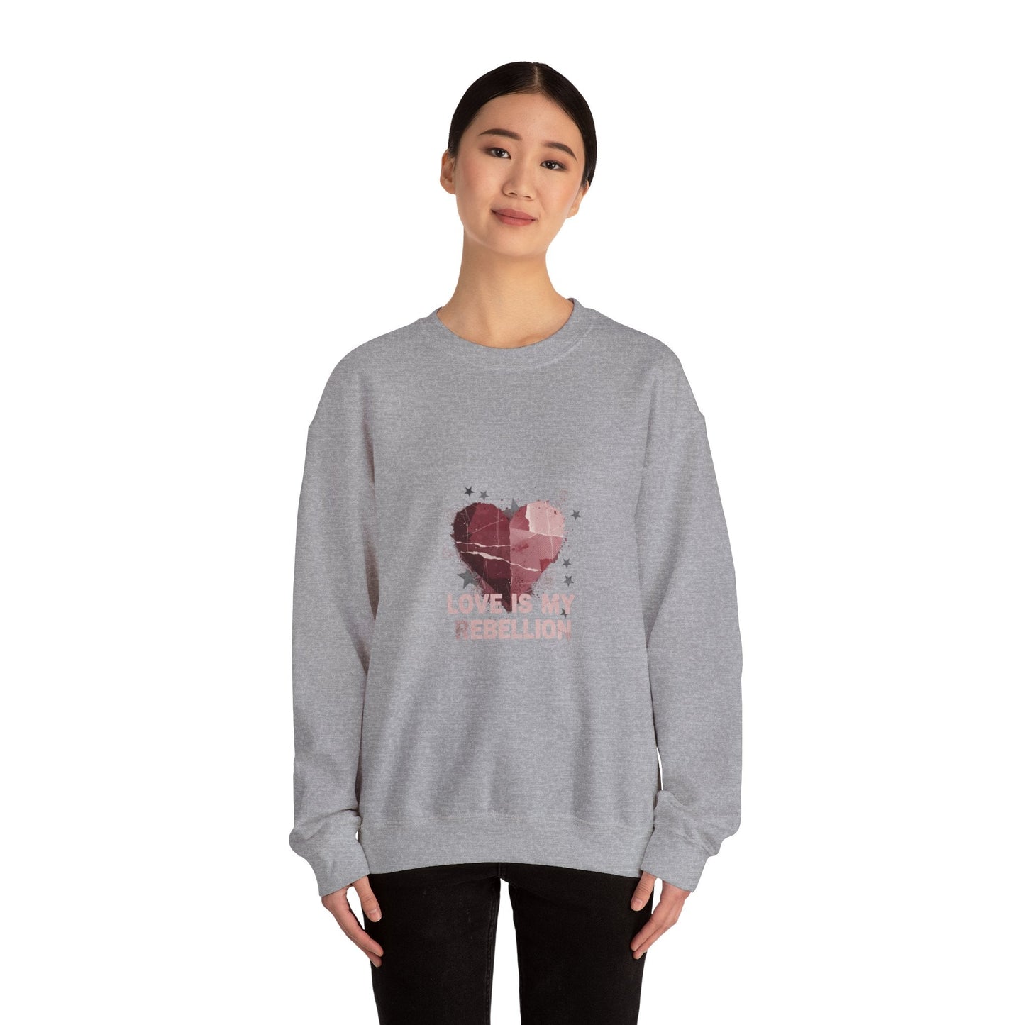 Love Is My Rebellion Sweatshirt | soft grunge heart, distressed punk heart design
